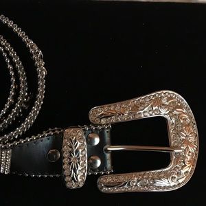Rhinestone Cowgirl Studded Crystal Leather Belt